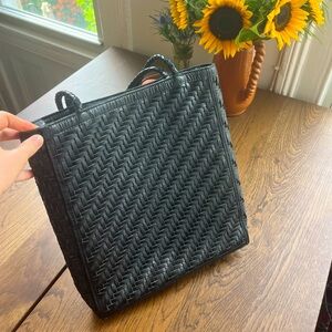 Bembien Le Tote - Black Handwoven Leather